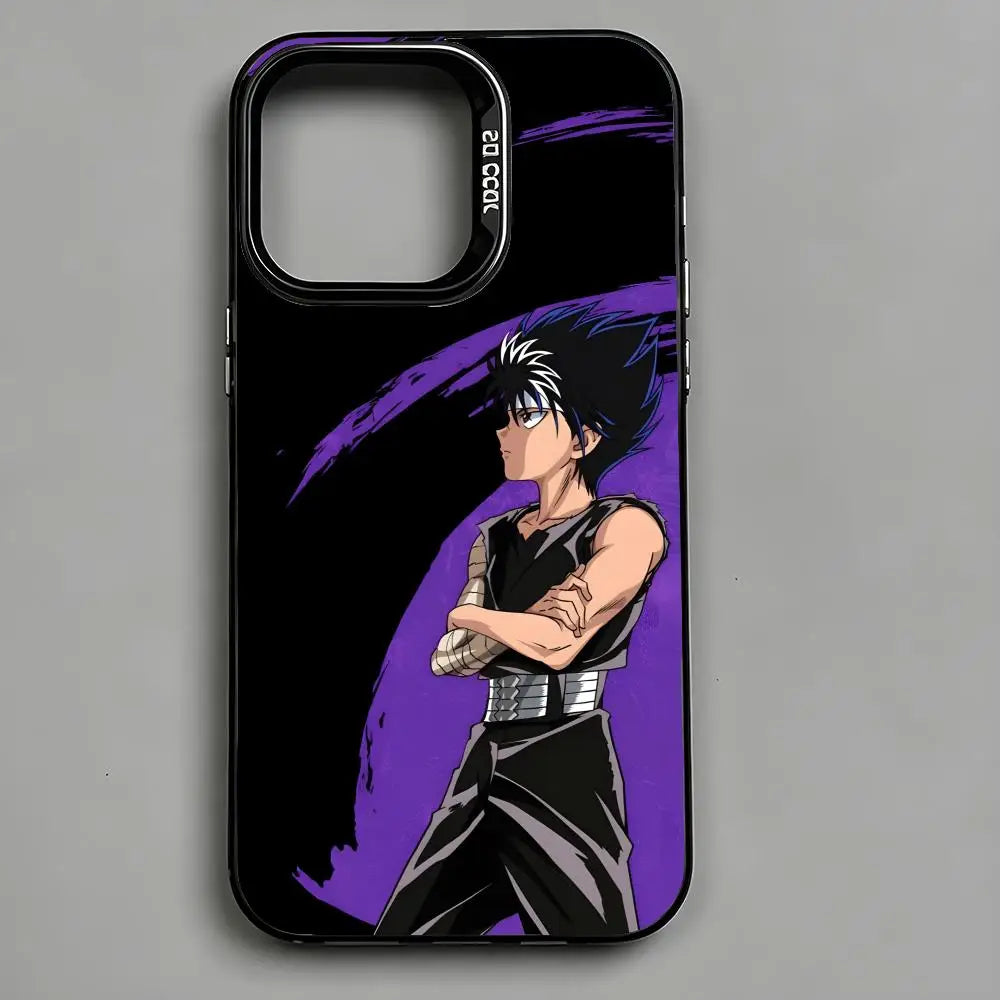 Hiei Purple Dragon Case for iPhone - Black Metallic finish