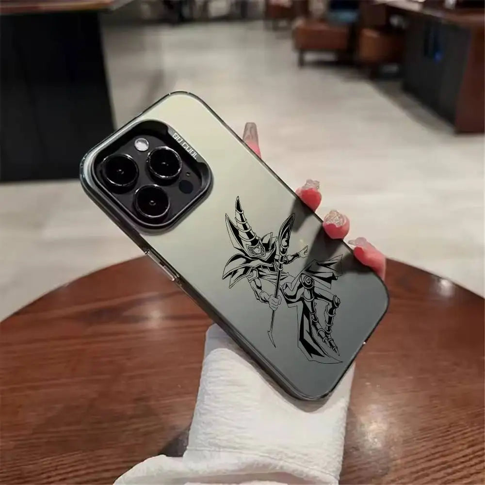 Dark Magician Line Art Matte Case for iPhone - Silver Gray finish