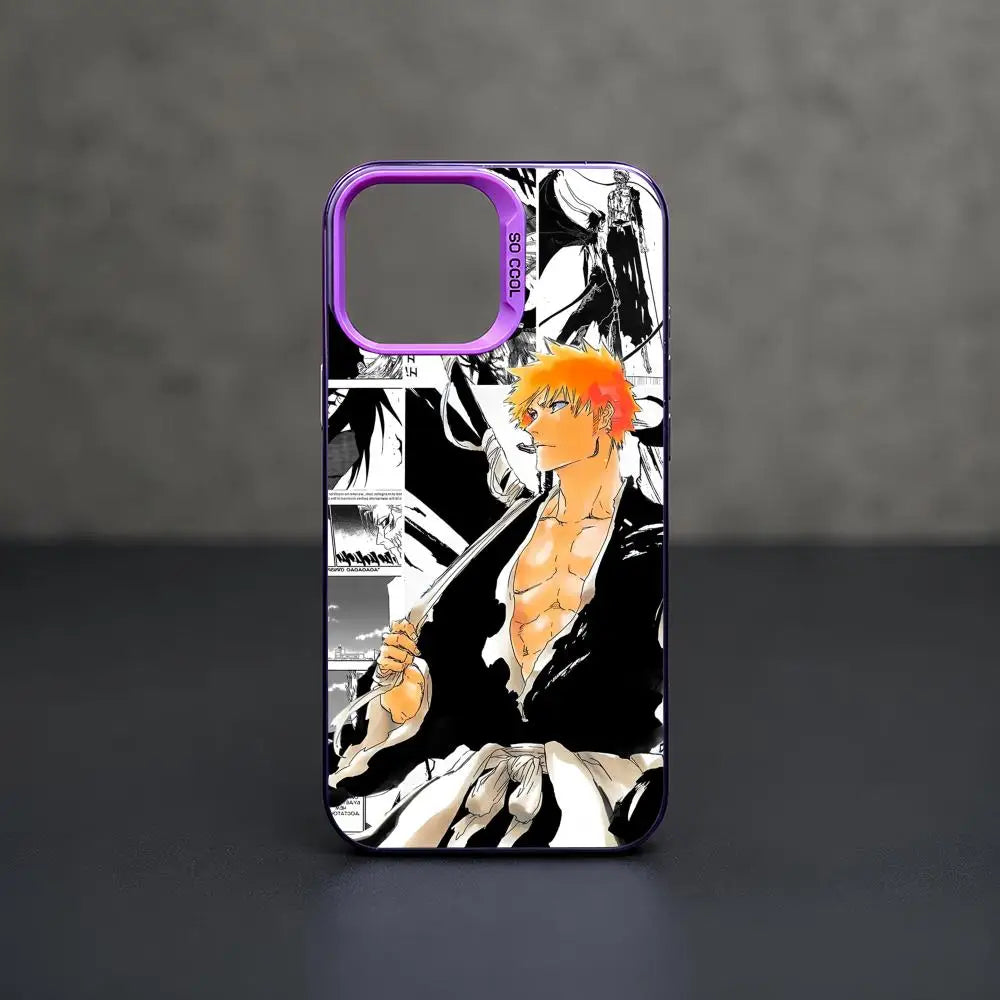 Ichigo Manga Panel Resolve Case for iPhone - Purple Gradient Frame finish