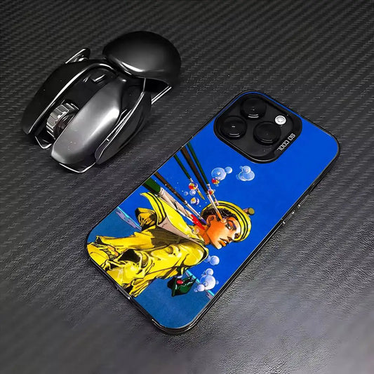 Dio Brando Blue Portrait Case for iPhone - Colored Silver finish