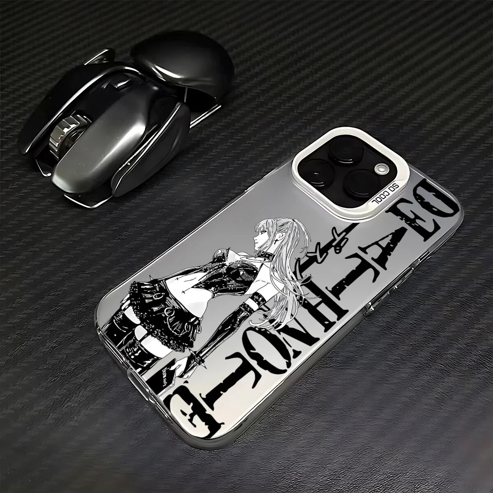 Misa Amane Gothic Seated Case for iPhone - Silver White finish