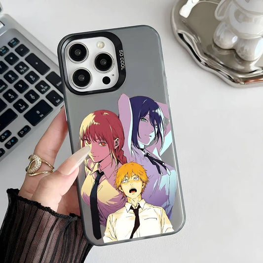 Makima Reze and Denji Trio Case for iPhone - Smoke Gray finish