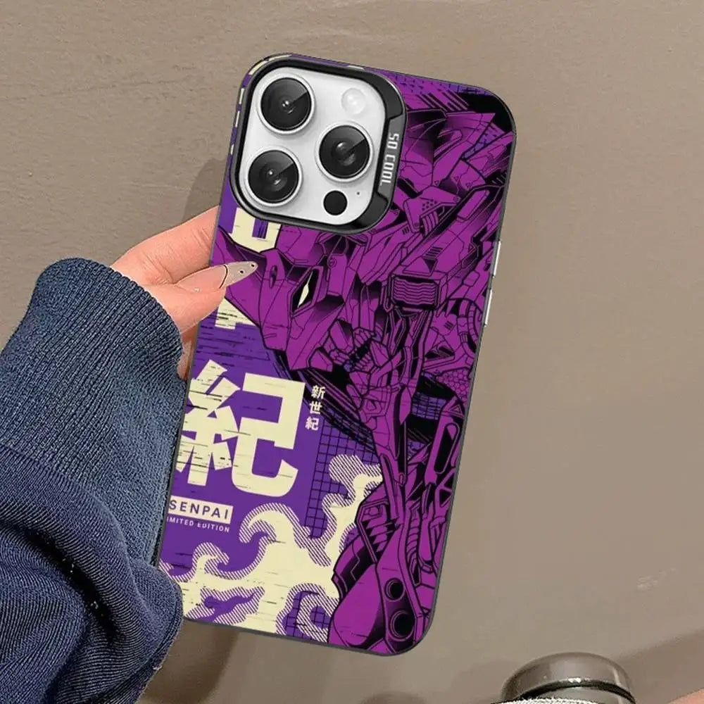 Eva Unit-01 Purple Engraving Case for iPhone - Graphite Black finish