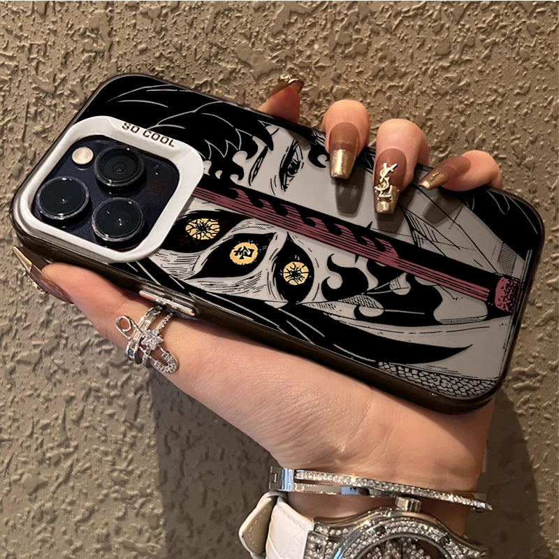 Demon Slayer Haori Eye Collage Case for iPhone - Silver White finish