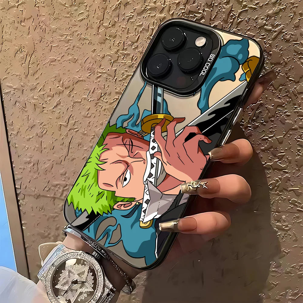 Luffy and Zoro Matte Case for iPhone - Design 2 — Black