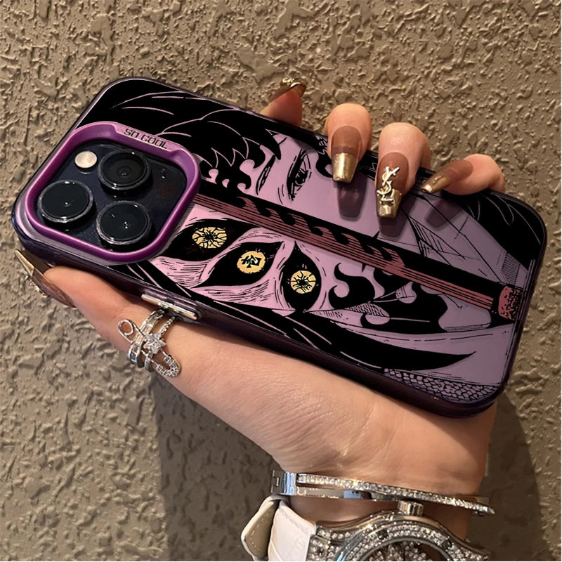 Demon Slayer Haori Eye Collage Case for iPhone - Violet finish