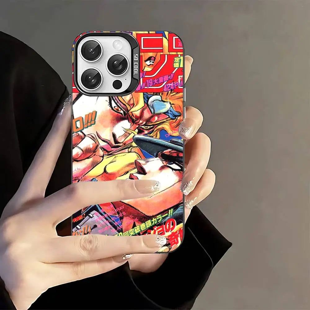 Red Stand Battle Manga Cover Case for iPhone - Silver Shell finish
