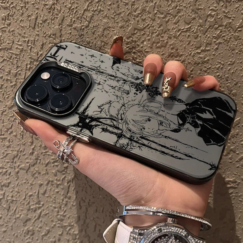Misa Gothic Sketch Gradient Case for iPhone - Graphite Gray finish