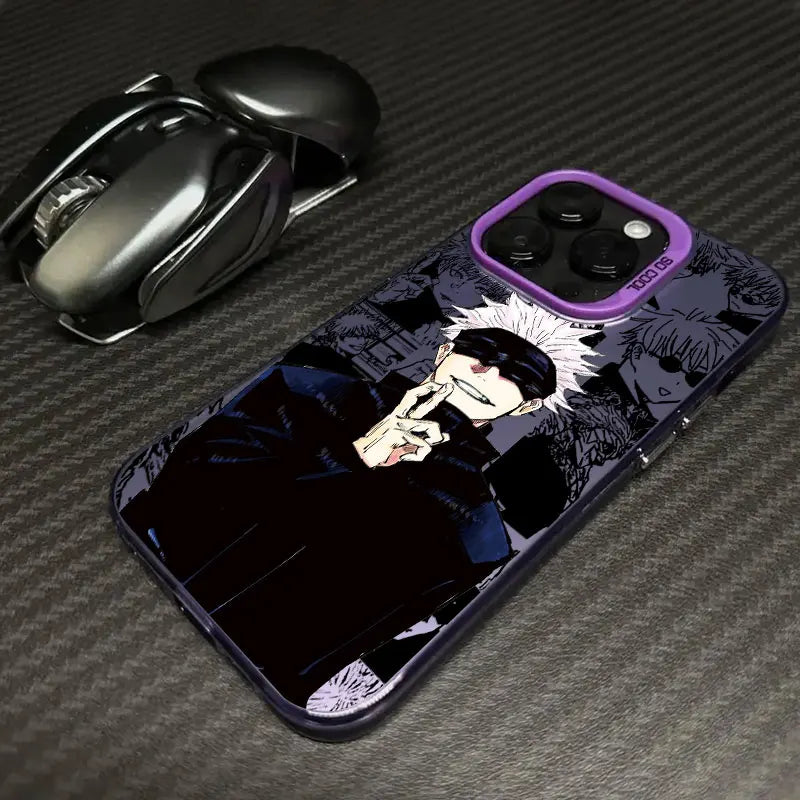Gojo Blindfold Signal Manga Case for iPhone - Purple finish