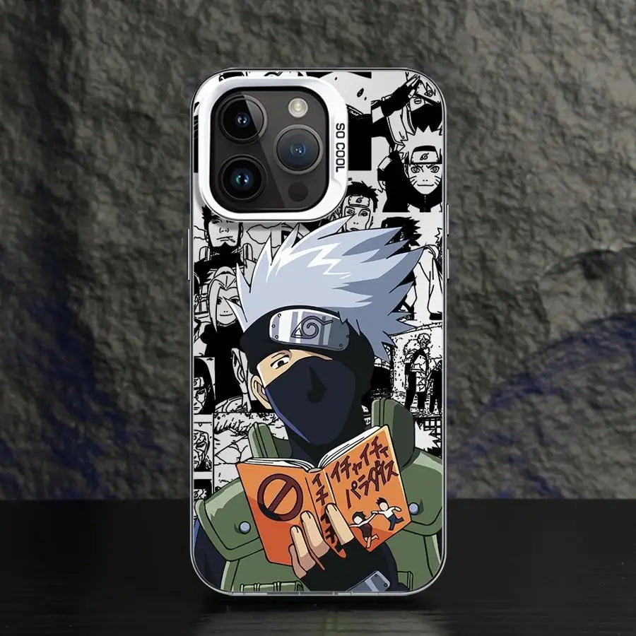 Kakashi Copy Ninja Collage Case for iPhone - Silver finish