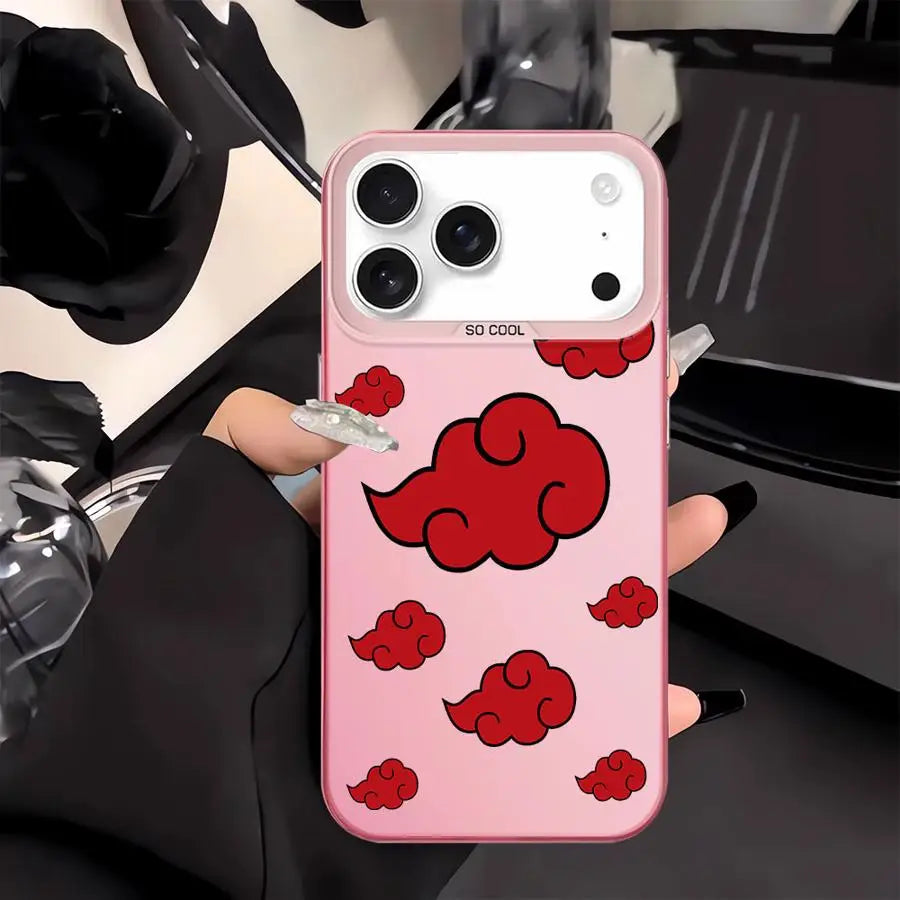 Akatsuki Cloud Pattern Case for iPhone - Pink
