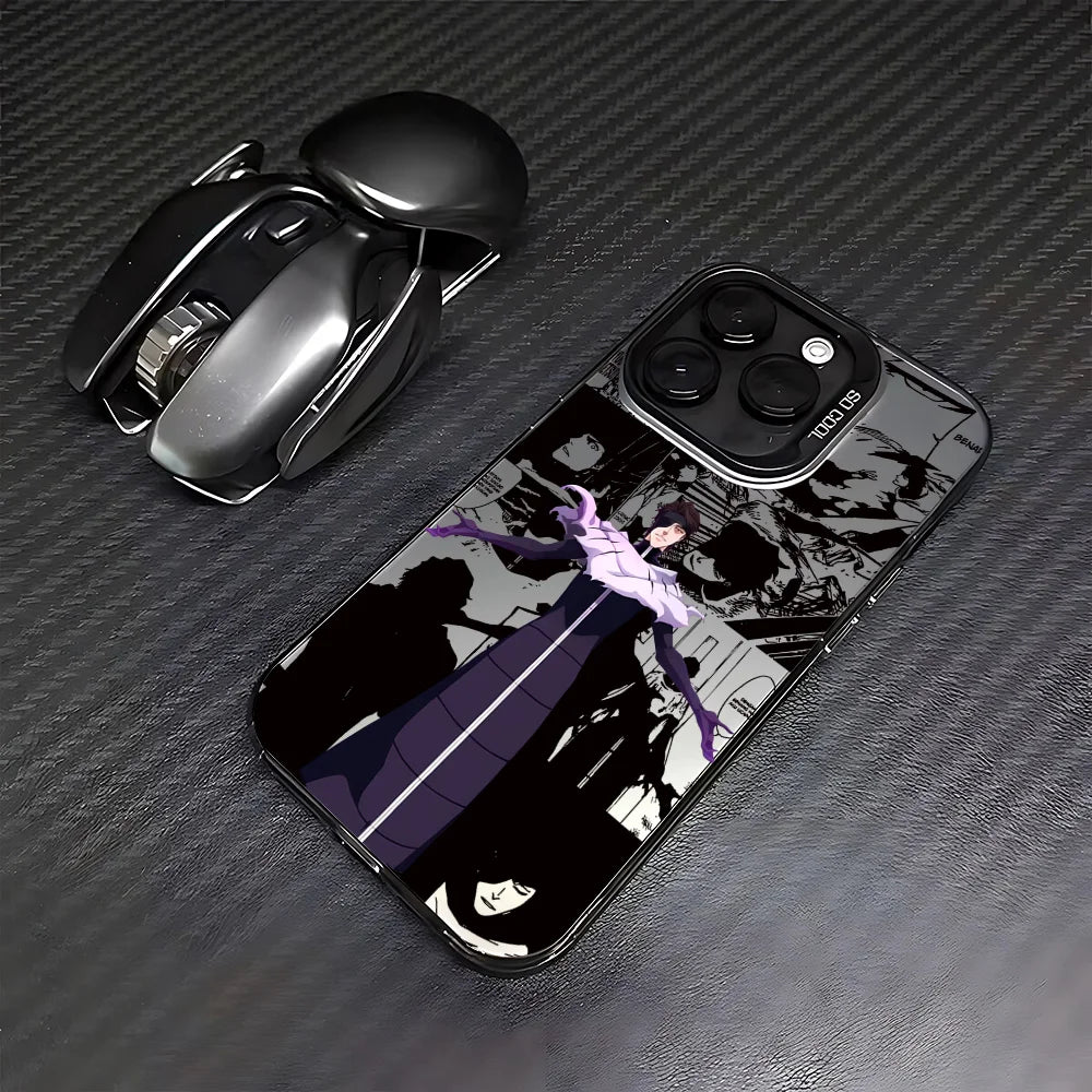 Byakuya Purple Aura Manga Case for iPhone - Black Frame finish
