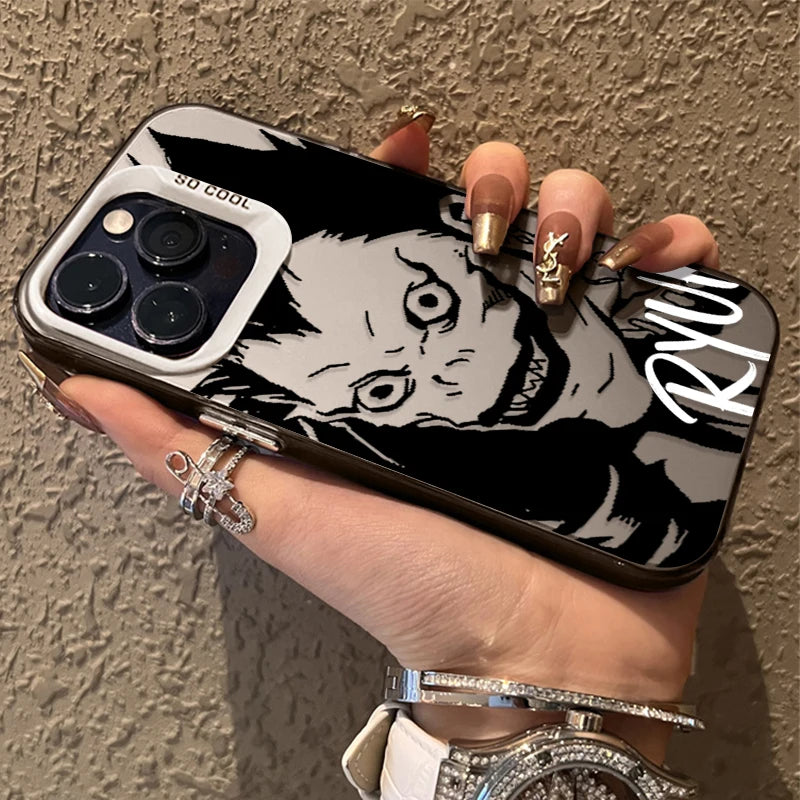 Ryuk Manga Face Case for iPhone - Silver White finish