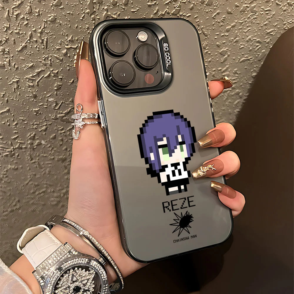 Reze Pixel Portrait Case for iPhone - Graphite Black finish