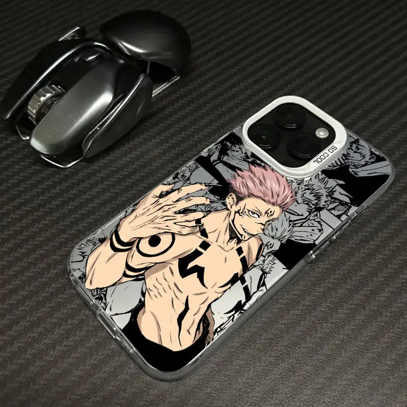 Sukuna Cursed King Portrait Case for iPhone - Silver finish
