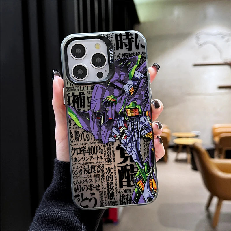 Eva Unit-01 Newspaper Collage Case for iPhone - Graphite Black finish