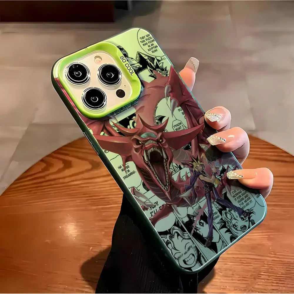 Slifer and Yami Yugi Manga Collage Case for iPhone - Mint Green finish