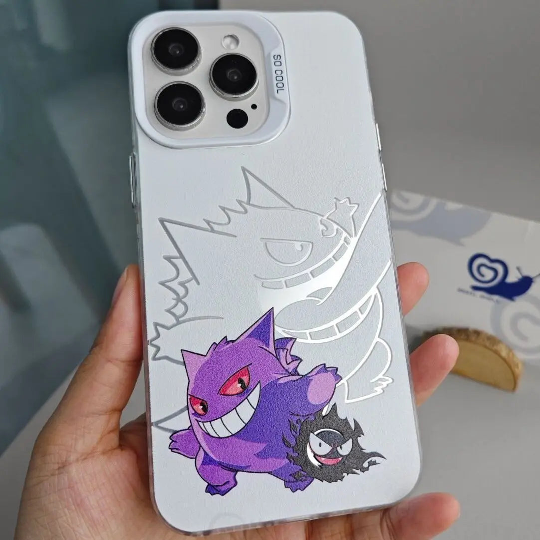 Gengar and Gastly Silver Shadow Case for iPhone - Silver Frost finish