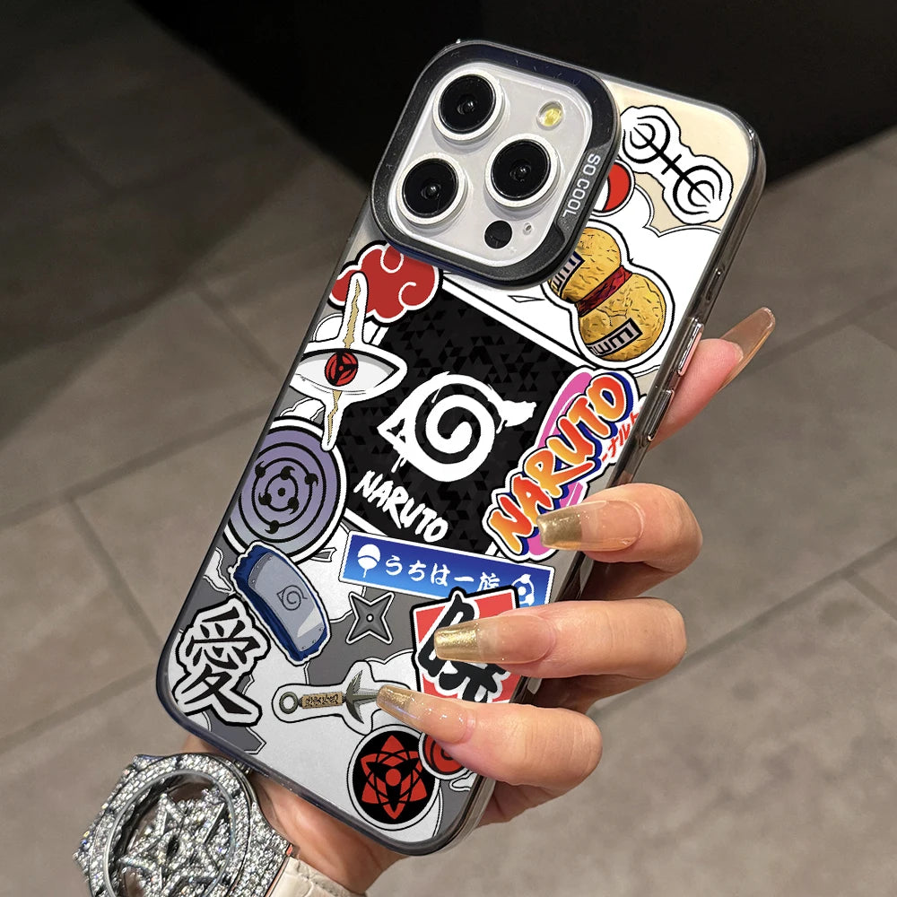 Naruto Shinobi Emblem Collage Case for iPhone - Smoke Gray