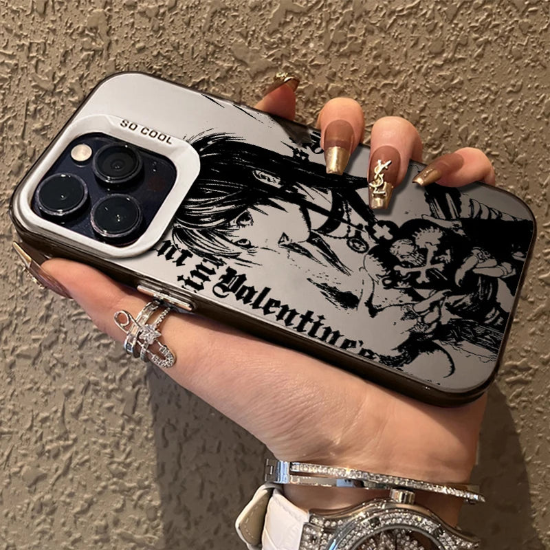 Misa Gothic Valentine Gradient Case for iPhone - Silver White finish