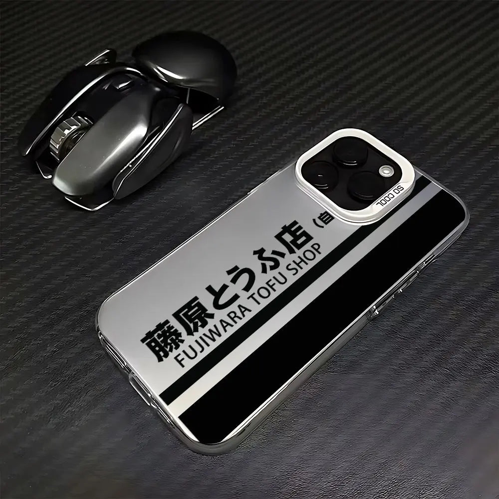 Fujiwara Tofu Shop Stripe Case for iPhone - Silver White finish