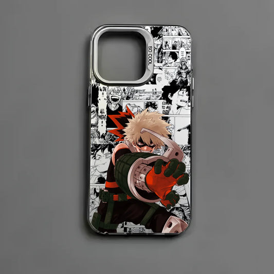 Bakugo Red Blast Aurora Case for iPhone - Silver finish