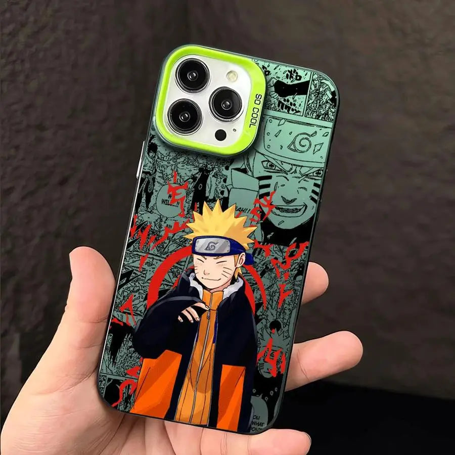 Naruto Crimson Manga Hoodie Case for iPhone - Green
