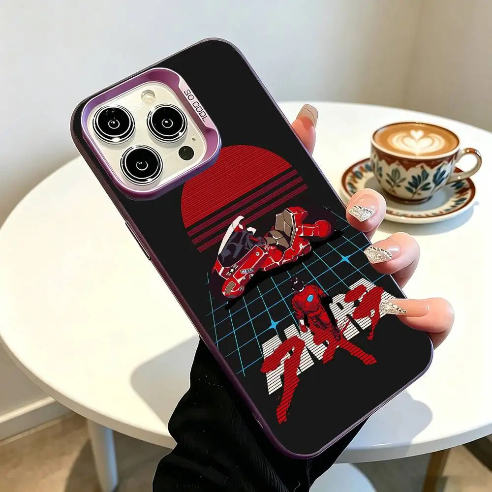 Red Motorcycle Grid Case for iPhone - Pink finish