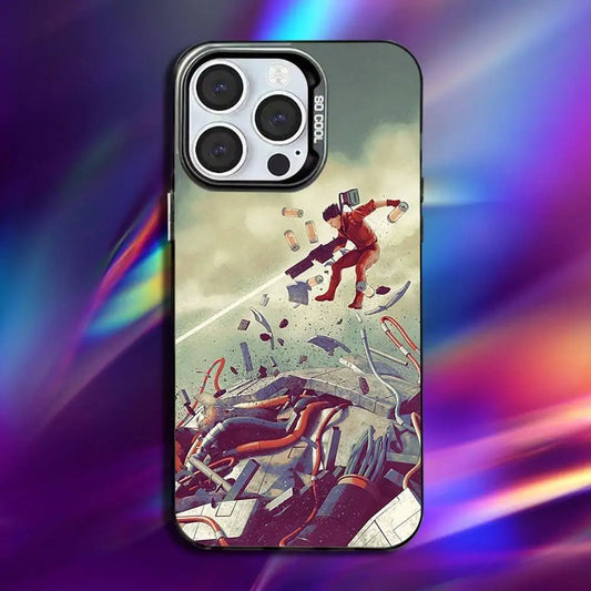 Motorcycle Manga Scene Case for iPhone - Sage finish