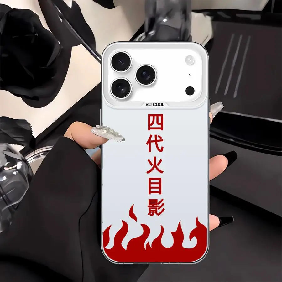 Fourth Hokage Flame Kanji Case for iPhone - White