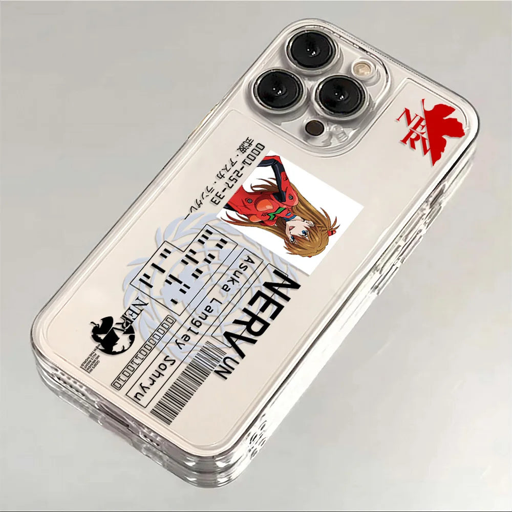 Asuka Langley NERV ID Card Case for iPhone - Transparent Clear finish
