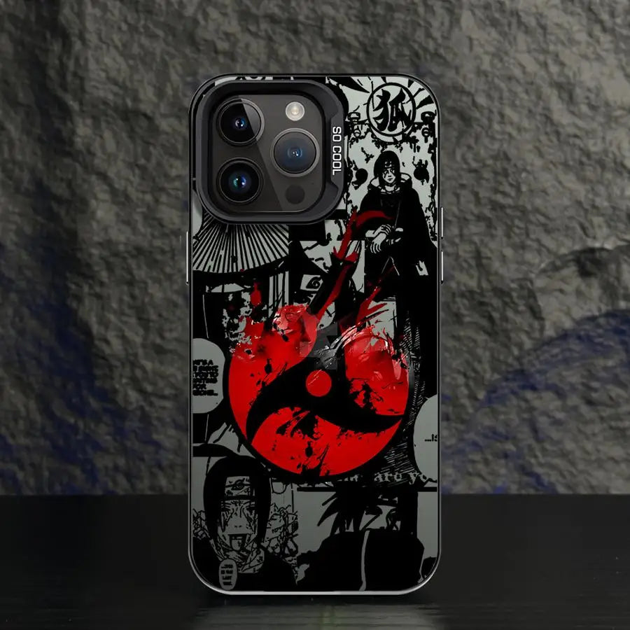 Itachi Crimson Moon Collage Case for iPhone - Black finish