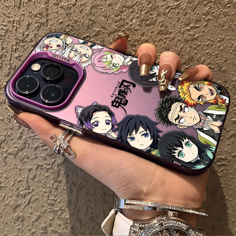 Demon Slayer Chibi Hashira Aurora Case for iPhone - Rose Pink iridescent finish