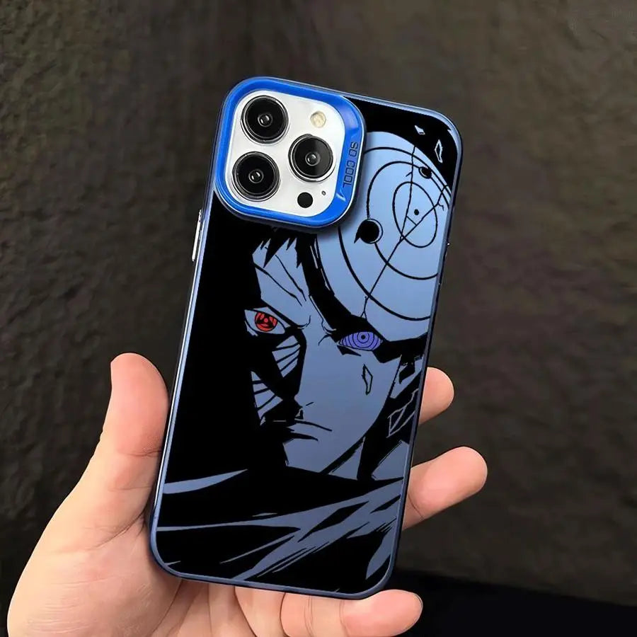Obito Broken Mask Sharingan Case for iPhone - Blue finish