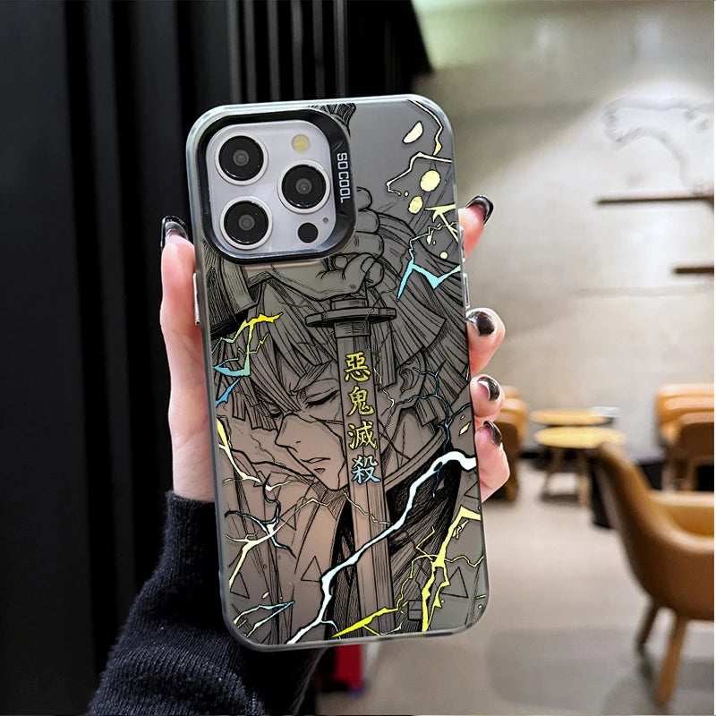 Zenitsu Lightning Manga Portrait Case for iPhone - Graphite Black finish