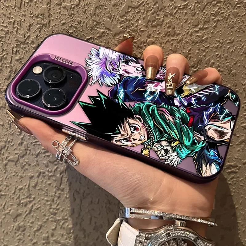 Gon & Killua Neon Duo Case for iPhone - Rose Pink finish