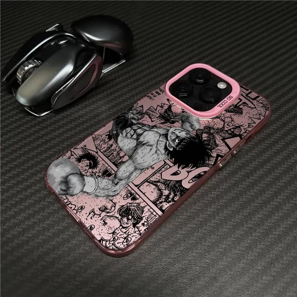 Ippo Manga Fight Collage Case for iPhone - Rose Pink finish