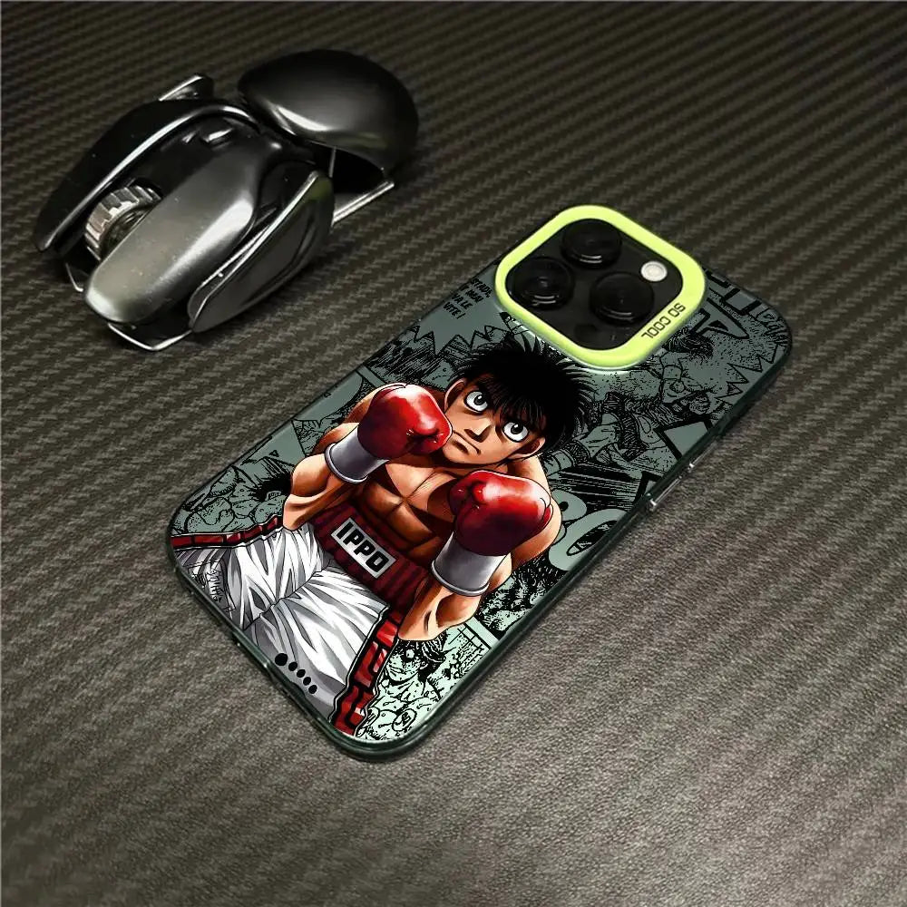 Ippo Red Gloves Manga Collage Case for iPhone - Forest Green finish