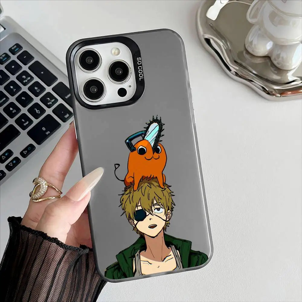 Denji and Pochita Hat Case for iPhone - Smoke Gray finish