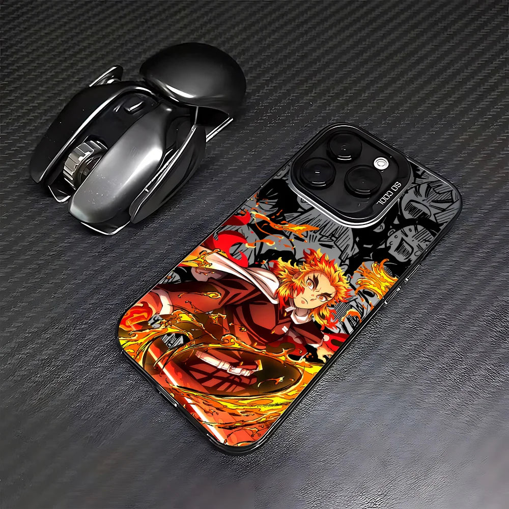Kyojuro Rengoku Flame Case for iPhone - Graphite Black finish
