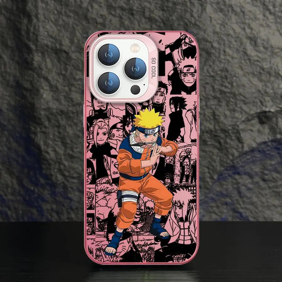 Naruto Manga Collage Case for iPhone - Pink