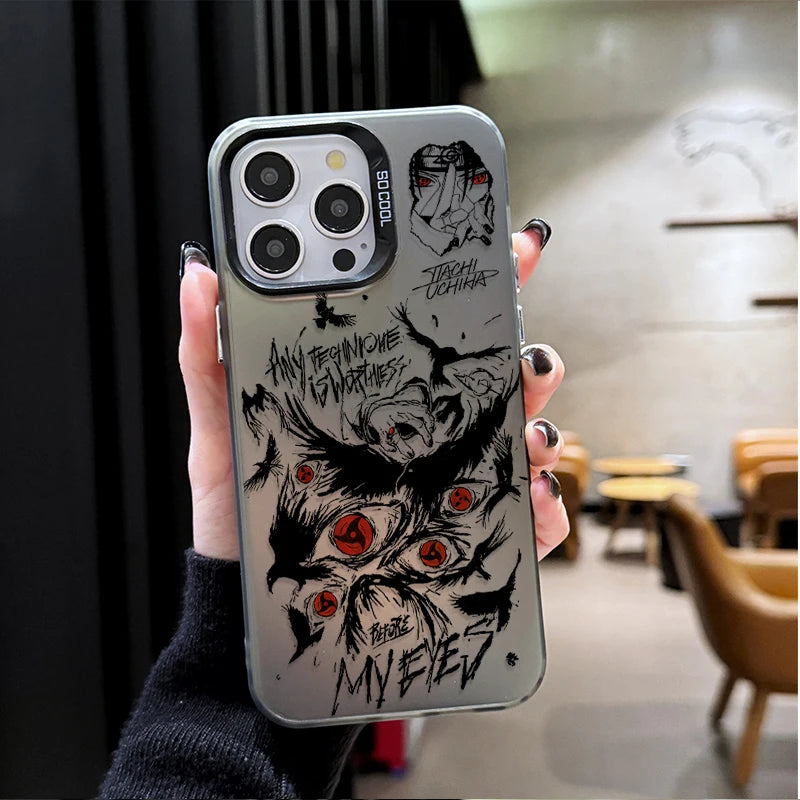 Itachi Crimson Eye Sketch Case for iPhone - Black finish