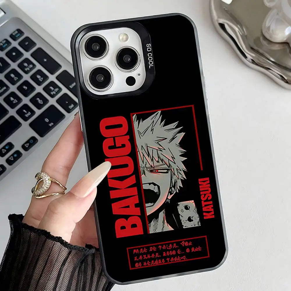 Bakugo Red Hero Profile Case for iPhone - Matte Black finish