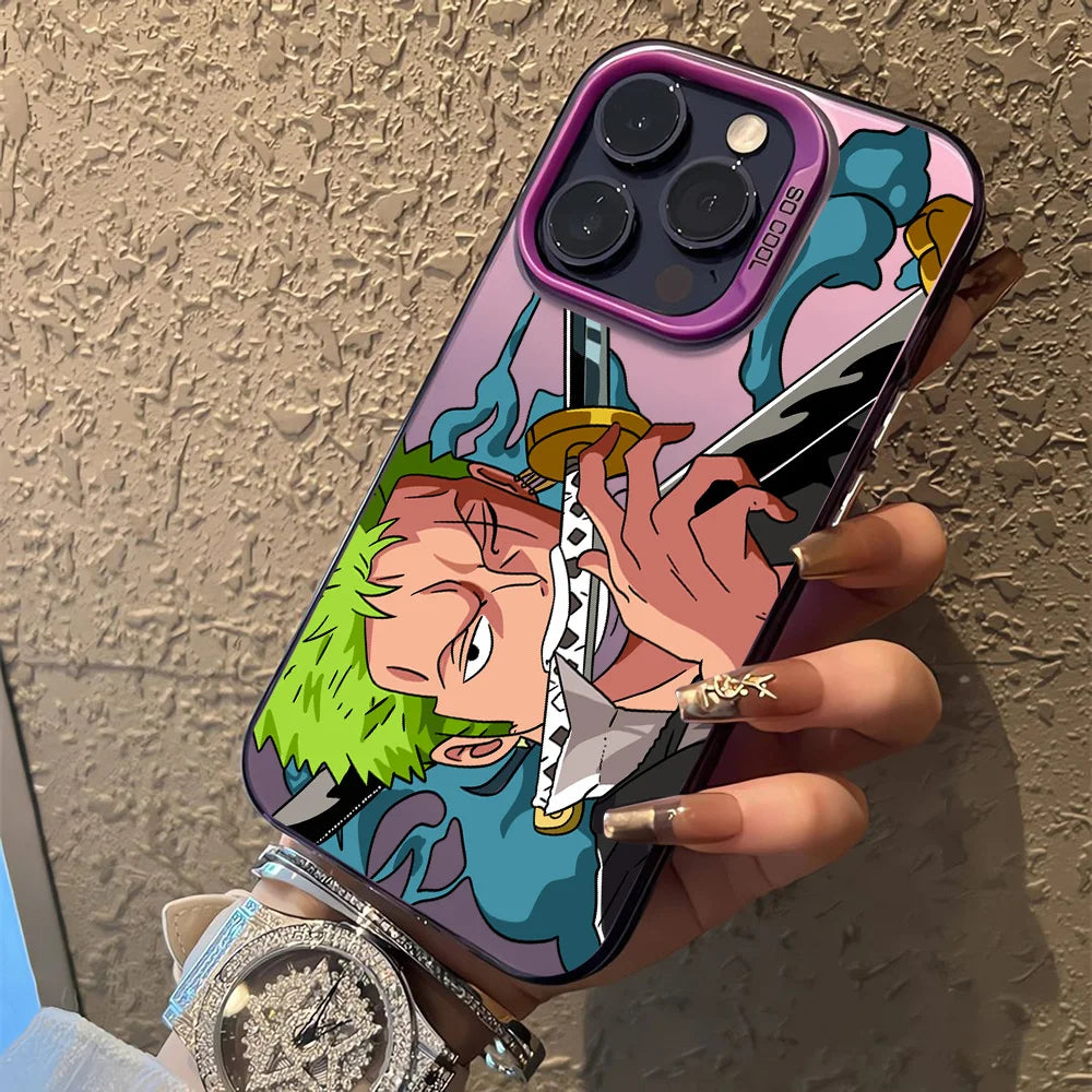 Luffy and Zoro Matte Case for iPhone - Design 2 — Purple