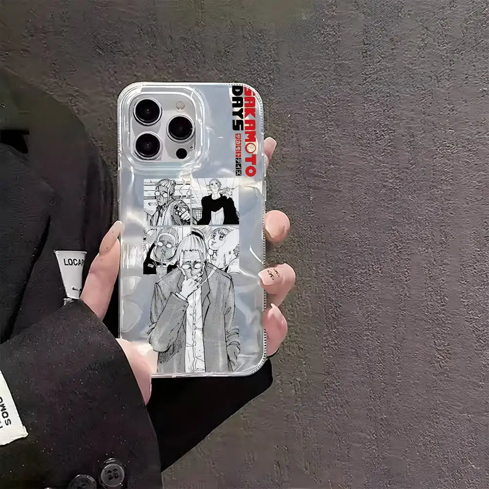 Monochrome Character Lineup Glossy Case for iPhone - Glossy finish