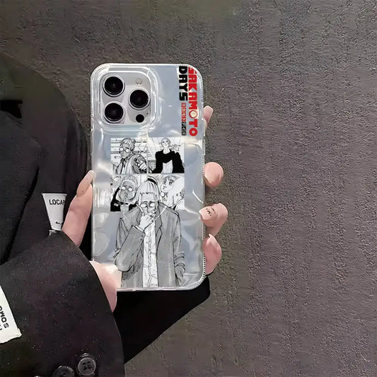 Monochrome Character Lineup Glossy Case for iPhone - Glossy finish