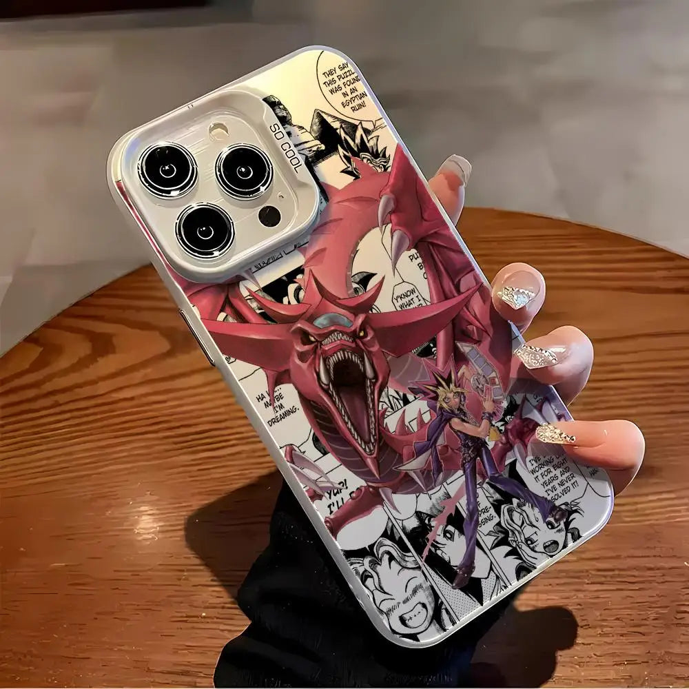 Slifer and Yami Yugi Manga Collage Case for iPhone - Frost White finish
