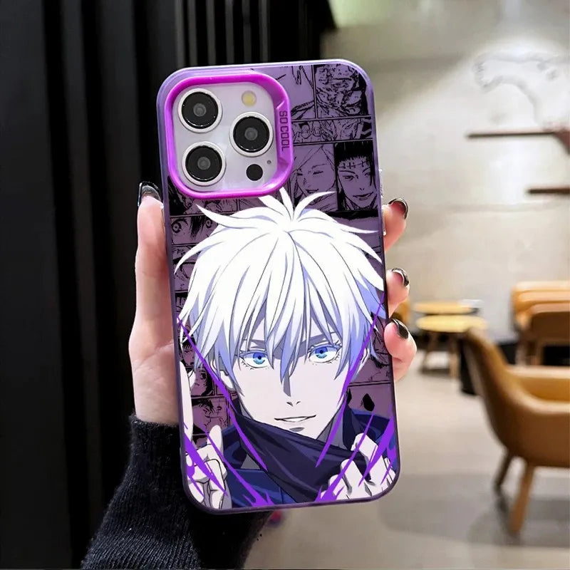 Gojo Limitless Manga Panels Case for iPhone - Purple finish