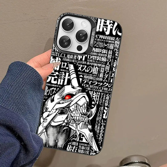 Eva Unit-01 Monochrome Manga Case for iPhone - Graphite Black finish