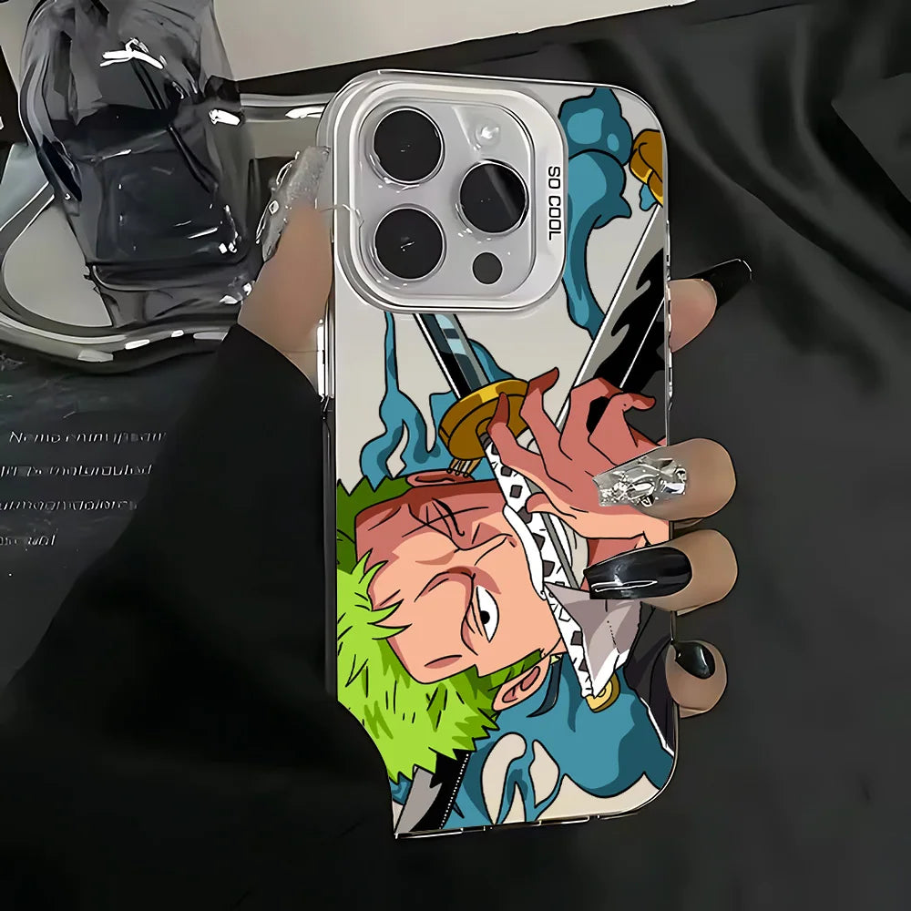 Luffy and Zoro Matte Case for iPhone - Design 2 — White